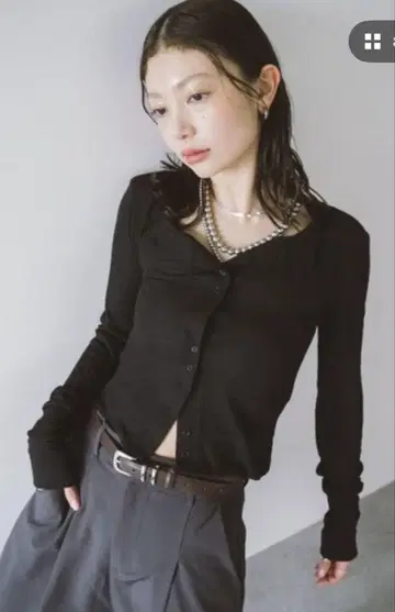 HANNE 시어 리브 가디건