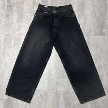 ZARA 슈퍼 배기 핏 청바지 EU38 블랙