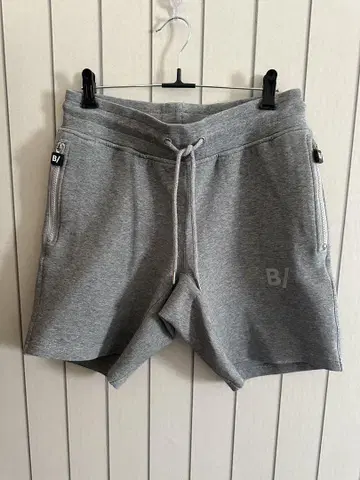 B/ 로고 그레이 스웨트 숏팬츠 비슬래시 XS