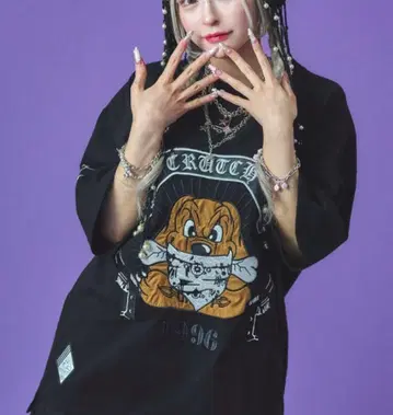 A'GEM/9 x .kom GALFY/갈피 아웃로 갈 반팔 티셔츠