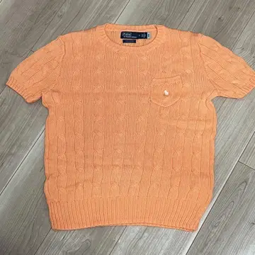 POLO RALPH LAUREN 케이블 니트 숏 슬리브 스웨터