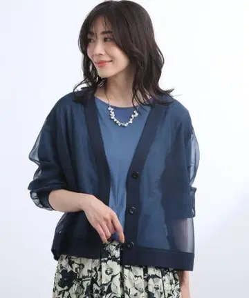 [리플렉트] 오프 바디 시어 가디건 / 미사용 새상품 / V넥 / 네이비