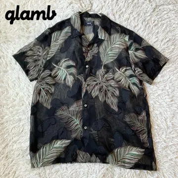 glamb 그램 오픈 카라 리프 셔츠 시어 올 패턴 페이즐리 4