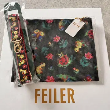 새상품 FEILER 하이디 D링 메쉬 파우치 숄더 스트랩