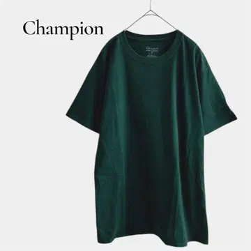 [ Champion ] 그린 티셔츠 M 컷소 코튼