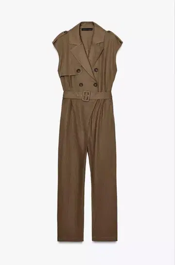 ZARA 벨트 린넨 점프수트 올인원