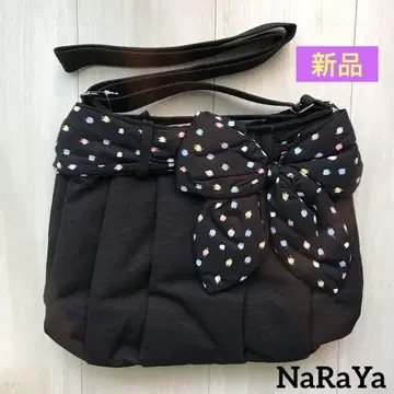 [미사용 새상품] NaRaYa 리본 포함 블랙 숄더백