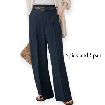 새상품_Spick and Span 네이비 하이웨스트 슬랙스 36