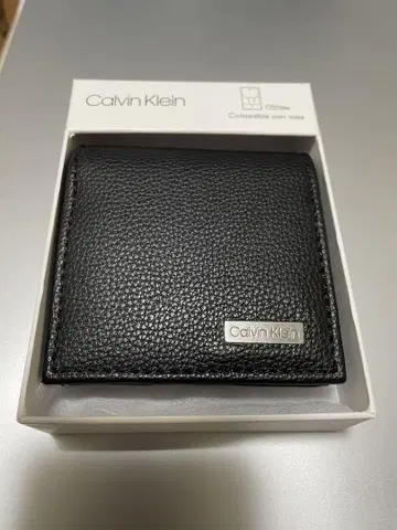 Calvin Klein 블랙 가죽 코인 케이스 미사용품