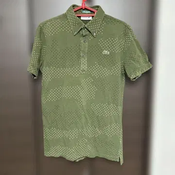 LACOSTE 올리브 그린 피케 셔츠 남성용 M 사이즈
