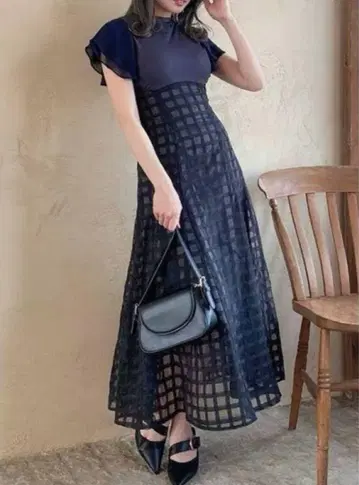 dazzlin 시어 체크 코르셋 원피스 S 사이즈