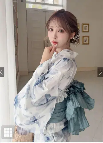 선착순 새상품 3점 세트 2Way 수채화 꽃무늬 유카타 세트