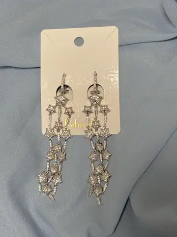 Retinado 브라이덜 귀걸이 스타 실버 비쥬 지르코니아
