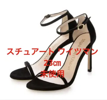 미사용 NUDISTSONG 스웨이드 샌들 black 23