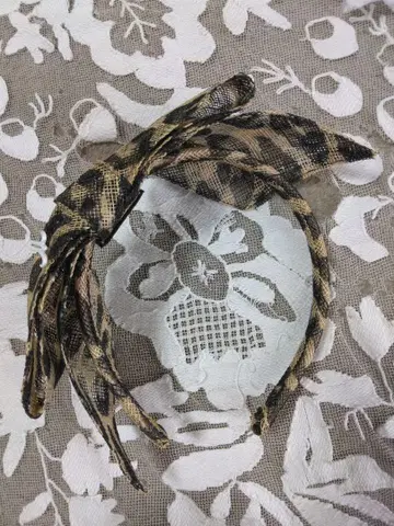 레어 Muhlbauer 뮬바우어 레오파드 무늬 리본 머리띠 레오파드