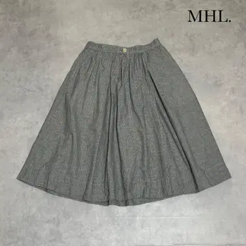 MHL. 마가렛호웰 코튼 체크 플레어 스커트 R286