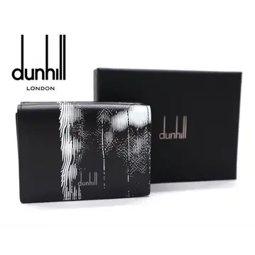 dunhill 모노톤 디자인 가죽 컴팩트 3단 폴더형 지갑