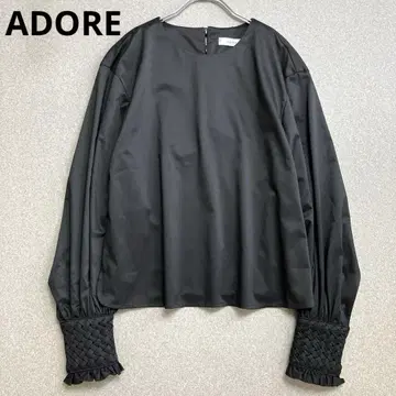 새상품급 ADORE 스모킹 블라우스 턱 개더 블랙 어도어