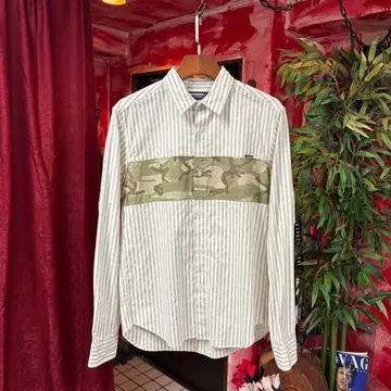MACKDADDY BRAND 스트라이프 카모플라쥬 긴팔 셔츠 L