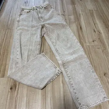 moussy 스트레이트 데님 하이웨스트 라이트 베이지