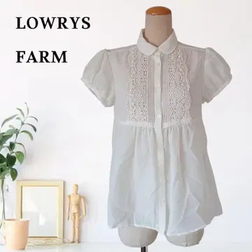 zB487 [ M ] LOWRYS FARM 블라우스 자수 퍼프 슬리브