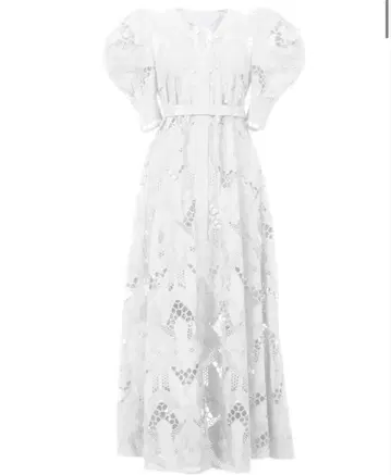 MYLAN Volume Sleeve Dress | Shell White