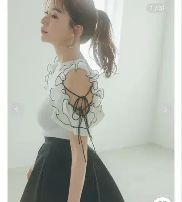 snidel 플리츠 프릴 니트 풀오버