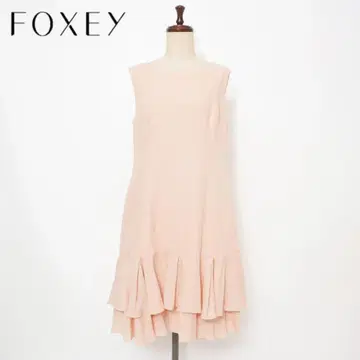 FOXEY 린넨 티어드 프릴 원피스 핑크 사이즈 42*ED141