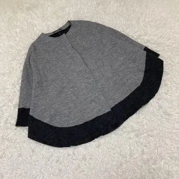 pierre cardin 니트 판초 울 혼방 아우터 그레이 38