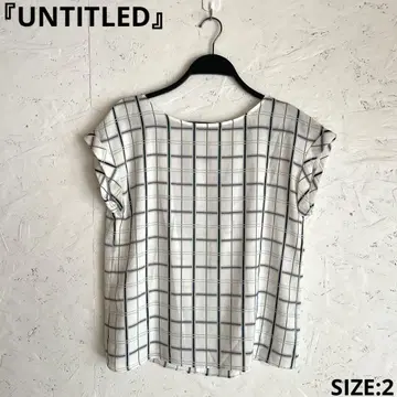 일본제 [ UNTITLED ] 체크 무늬 반팔 블라우스 오피스 캐주얼 2