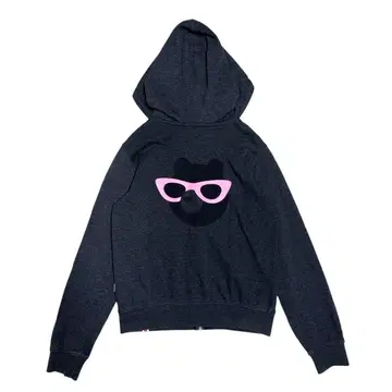 FUBU (F) 후드티 긴팔 집업 곰 안경 그레이 Y2K