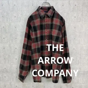 t0114 THE ARROW COMPANY 긴팔 셔츠 빨검 체크 L