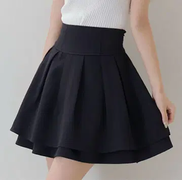 Diable baiser 하이웨스트 티어드 치마바지 블랙 L 유메텐보