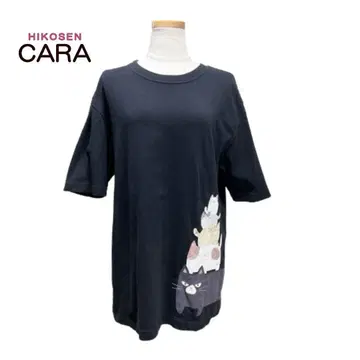 새상품급! HIKOSEN CARA 빅 티셔츠 반팔 냥 패치워크 mh876