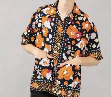 NEONSIGN EX.FLOWER SHIRT 꽃무늬 오픈 카라 셔츠