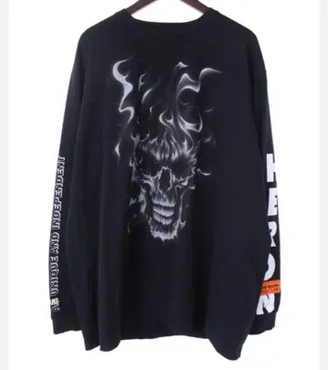 HERON PRESTON B&W Skull LS 티셔츠