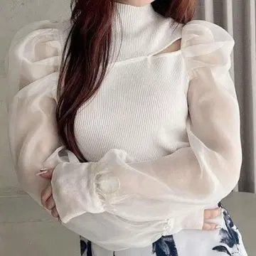 MERCURYDUO 2WAY 이소재 롱 슬리브 컷 아웃 니트