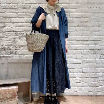 SM2 사만사 모스모스 더블 버튼 데님 셔츠 원피스 다크 네이비 F