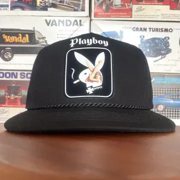 새상품 캡 블랙 play boy cotton 트래커캡