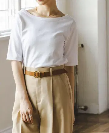 수빈 코튼 소프트 스퀘어넥 티셔츠