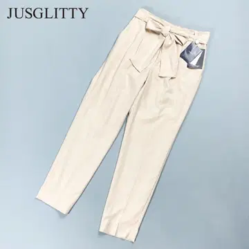 새상품 JUSGLITTY 테이퍼드 팬츠 핑크 베이지 사이즈 2*ED984