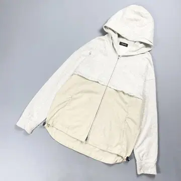 zucca 이소재 절개 후드티 아우터 그레이 베이지 사이즈 M*ED983