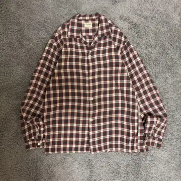 1960년대 레이온 셔츠 오픈 카라 셔츠 vintage