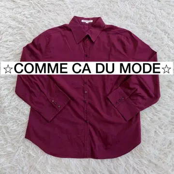 COMME CA DU MODE 버건디 긴팔 셔츠 사이즈 13
