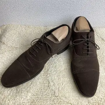새상품급 리갈 24.5cm 브라운 스웨이드 스트레이트 팁 신발
