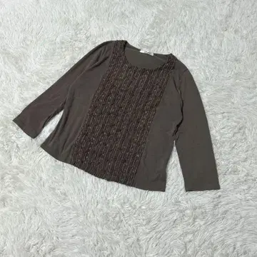 [c5546] 티셔츠 긴팔 브라운 여성용