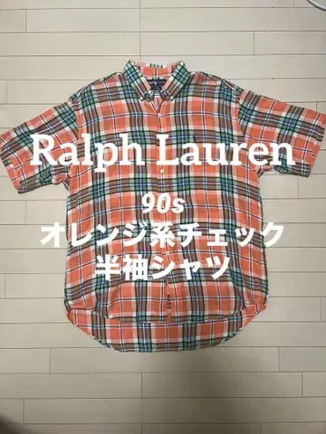 Ralph Lauren (랄프 로렌) 반팔 셔츠 오렌지 계열 체크