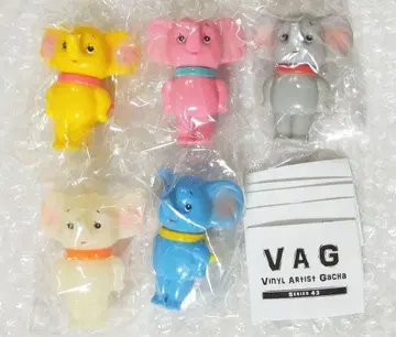 새상품 VAG ZOU 시리즈 43 전5종 코끼리 가챠 소프트 비닐 피규어