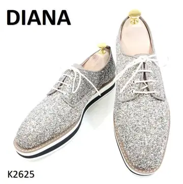 다이애나 컨디션 최상 통굽 글리터 로퍼 레이스업 25.5cm