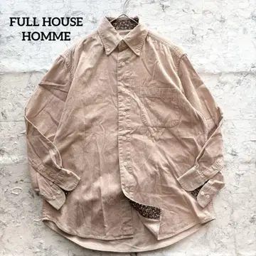 [ FULL HOUSE ] 코듀로이 버튼다운 셔츠 안감 꽃무늬 베이지 S